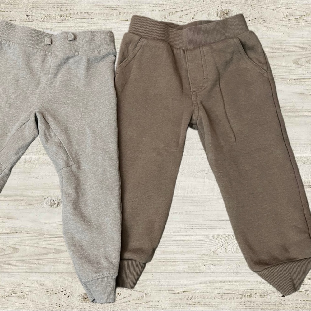 Kids' Gray and Brown Jogger Pants
